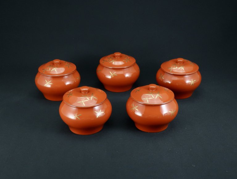 ɺ̣޸ / Wajima Negoro-lacquered Delicacies Case  set of 5