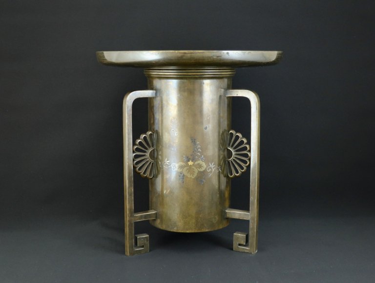 銅器金銀象嵌薄端花器 / Bronze 'Usubata' Style Flower Vase