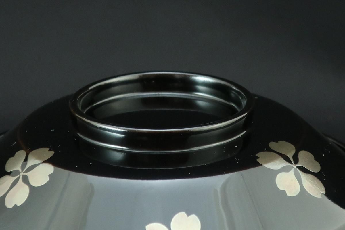 輪島塗花蒔絵吸物椀 五客組 / Wajima Black-lacquered Soup 輪島塗花蒔絵吸物椀 五客組 / Wajima Black-lacquered Soup