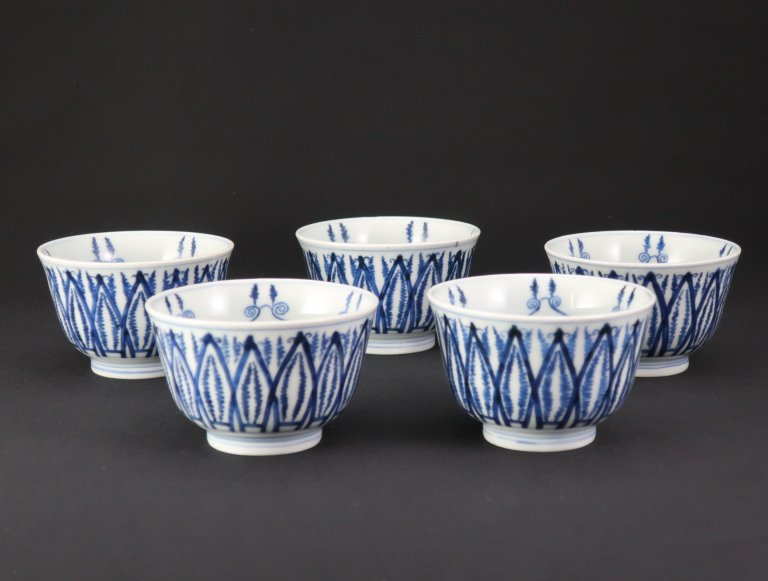 Τդʸա޵ / Imari Blue & White 'Mukoduke' Cups  set of 5