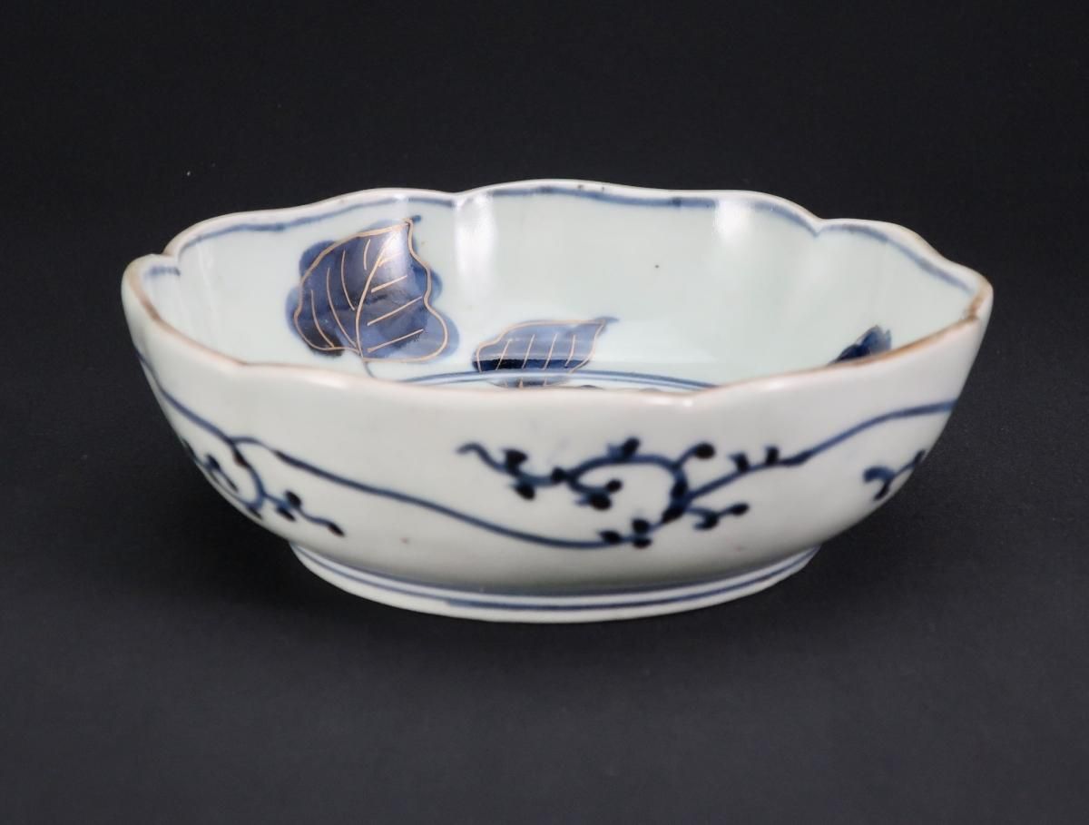 伊万里色絵茄子文なます皿 五枚組 / Imari Polychrome 'namasu' Bowls