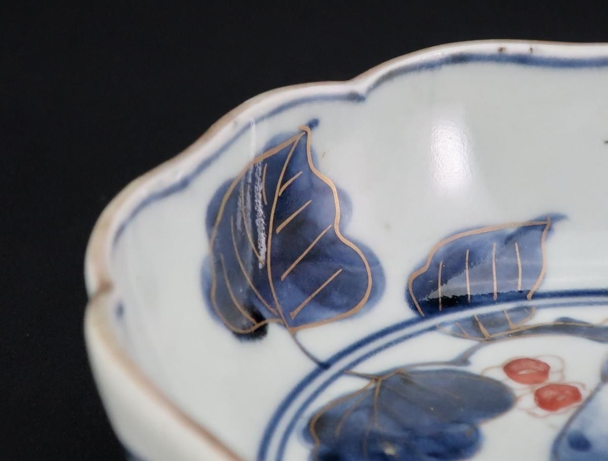 伊万里色絵茄子文なます皿 五枚組 / Imari Polychrome 'namasu' Bowls