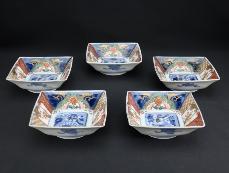 ΤѾȭ޵ / Imari Small Square Bowls  set of 5