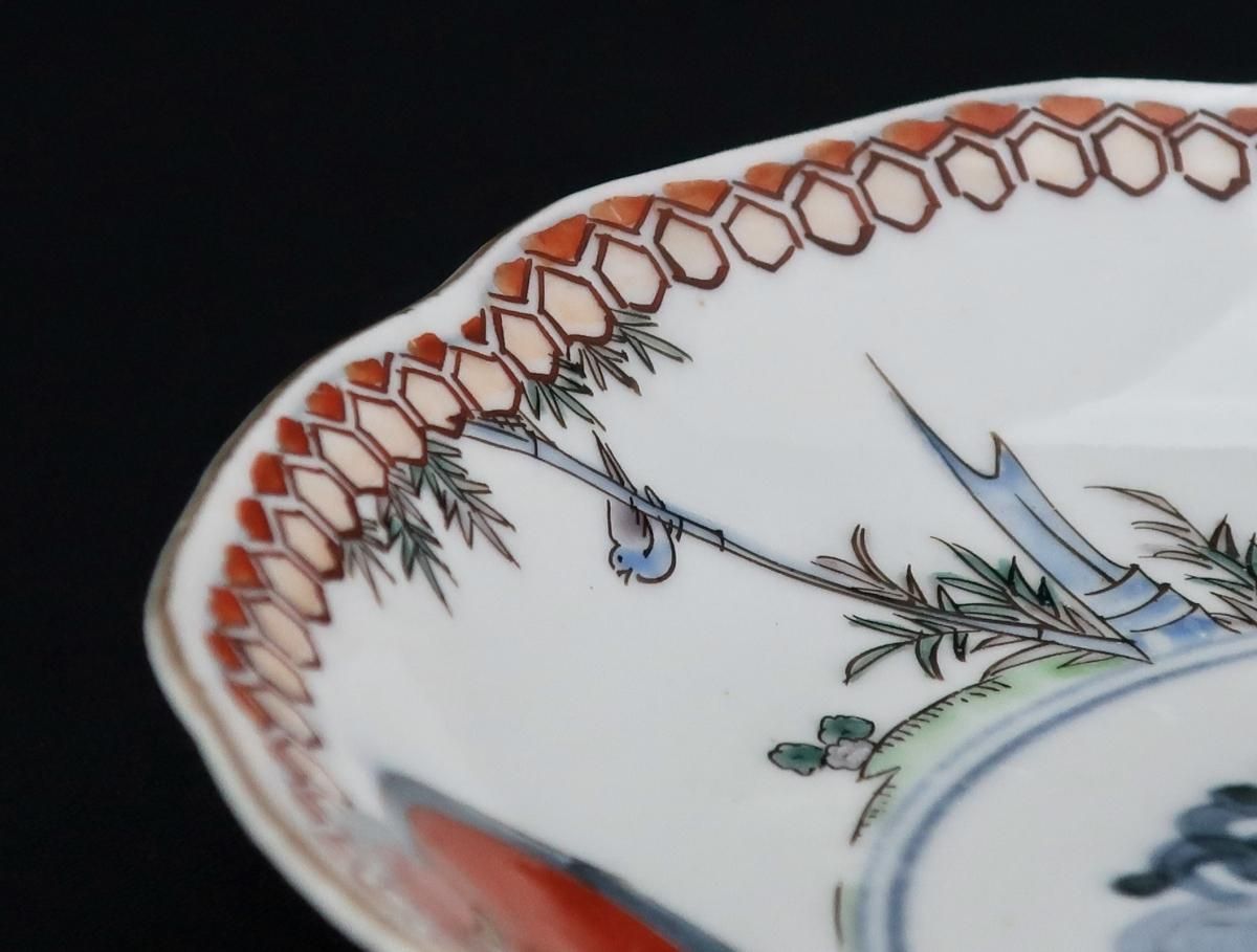 伊万里色絵象松竹梅文五寸半皿 五枚組 / Imari Plychrome Plates