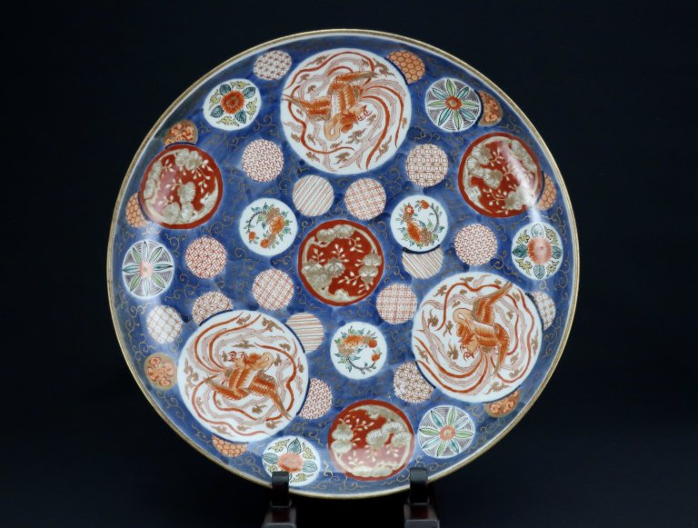 Τ˱ʸ绮 / Imari Large Polychrome Plate with the pattern of Circles 