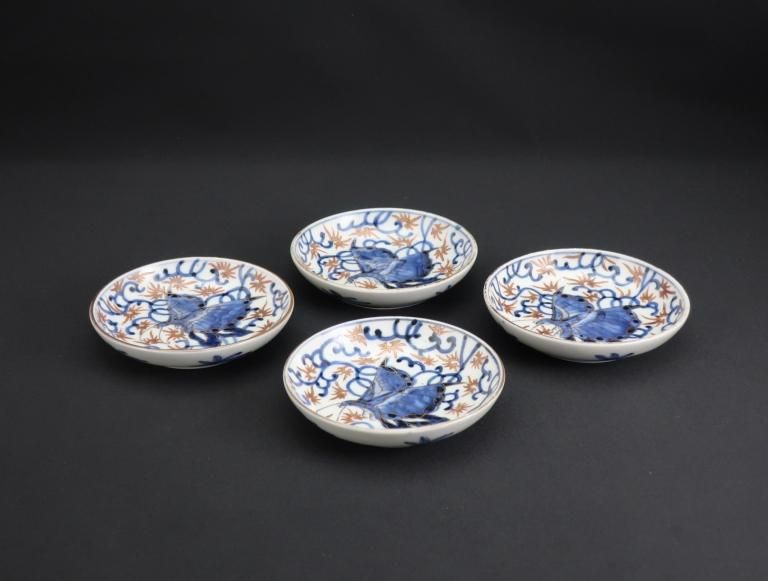 Τĳʸ / Imari Small Polychrome Plates with the picture of Butterfly  set of 4