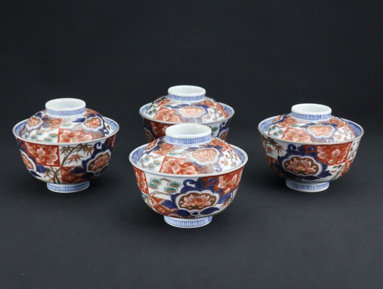 Τ߲ɩʸҡ͵ / Imari Polychrome Bowls with Lids  set of 4