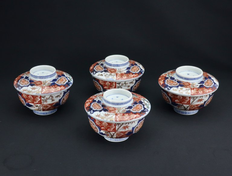 Τ߲ɩʸҡ͵ / Imari Polychrome Bowls with Lids  set of 4