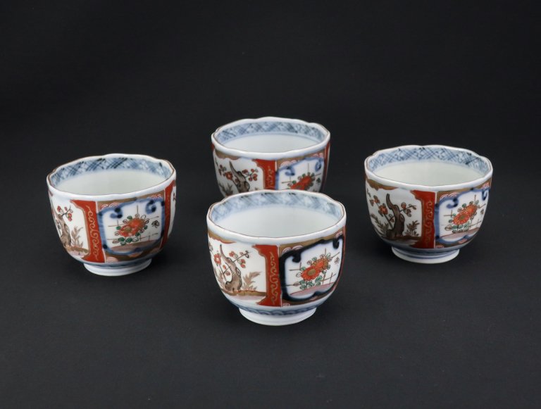ΤߵƲʸա͵ / Imari Polychrome 'MUkoduke' Cups  set of 4