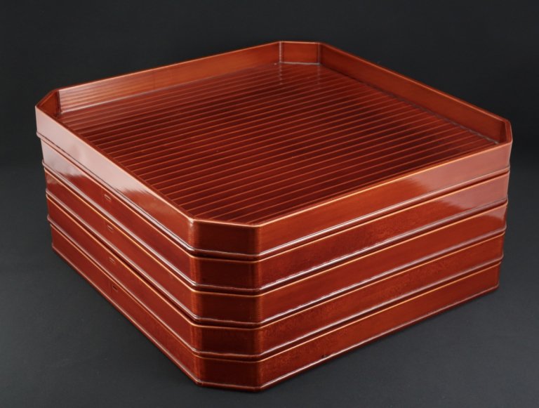 ȽշĶڳ / Shunkei-lacquered Square Trays  set of 5