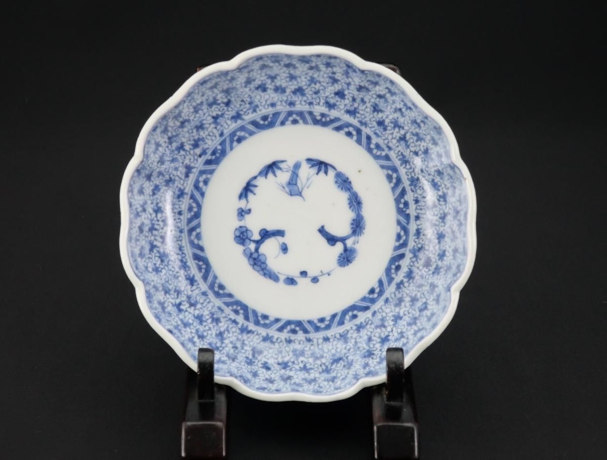伊万里染付萩唐草文小なます皿 五枚組 / Imari Small Blue