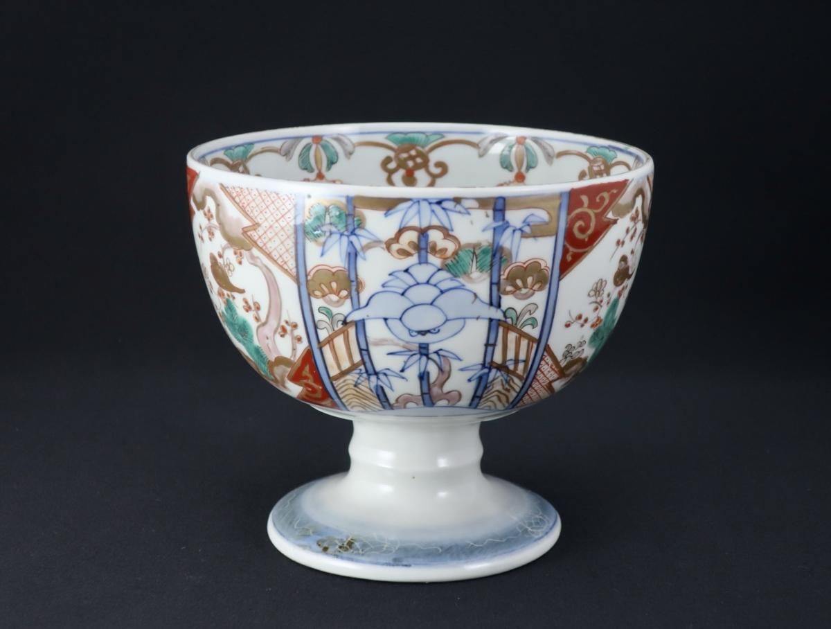 最低価格の 伊万里色絵花鳥文盃洗 / Imari Polychrome 'Haisen' Sake Sup 染付