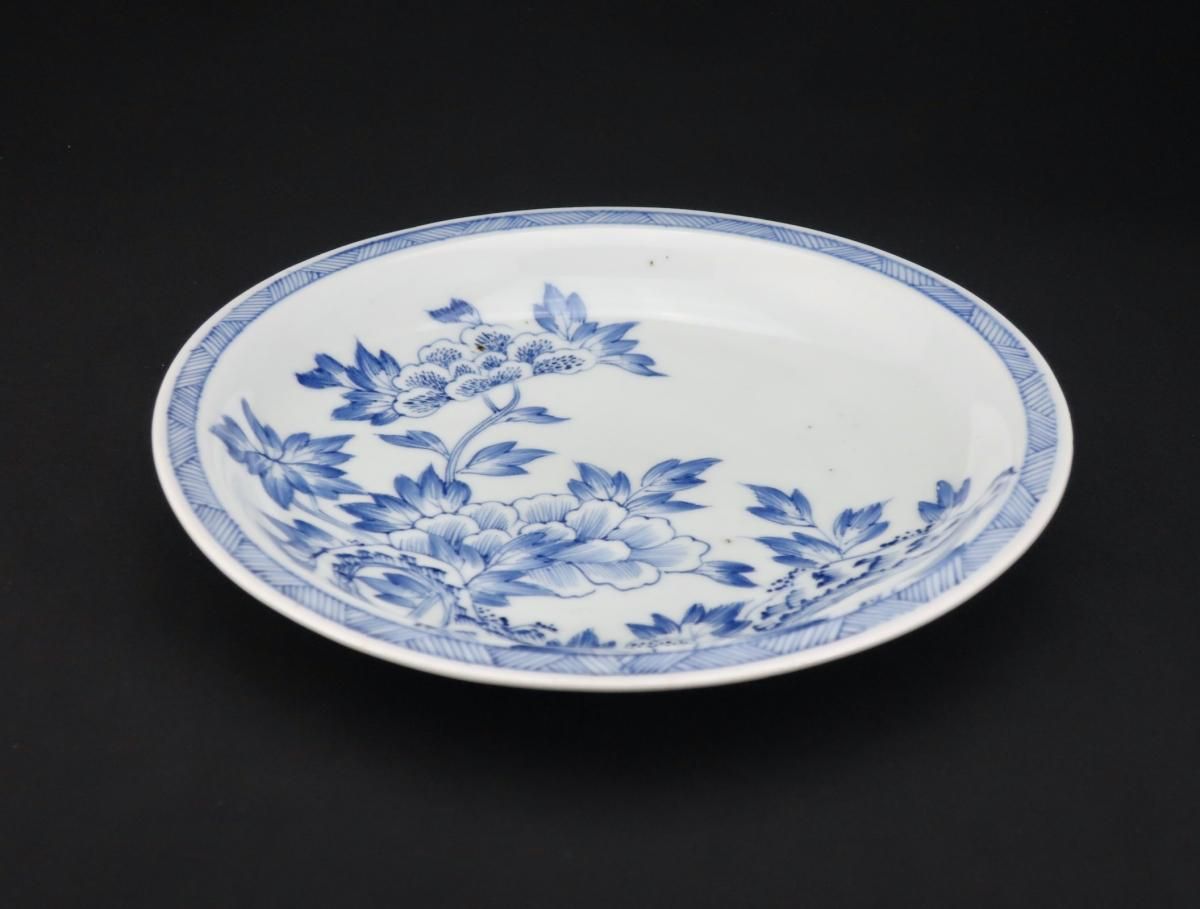 染付 牡丹絵付け 中皿7枚セット 染付 牡丹絵付け 中皿7枚セット