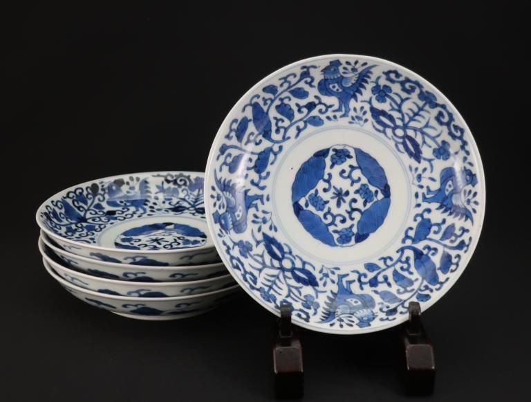 ΤղĻʸϻ / Imari Blue & White Plates  set of 5