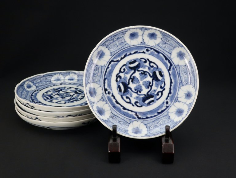 Τʸϻ / Imari Blue & White Plates  set of 5