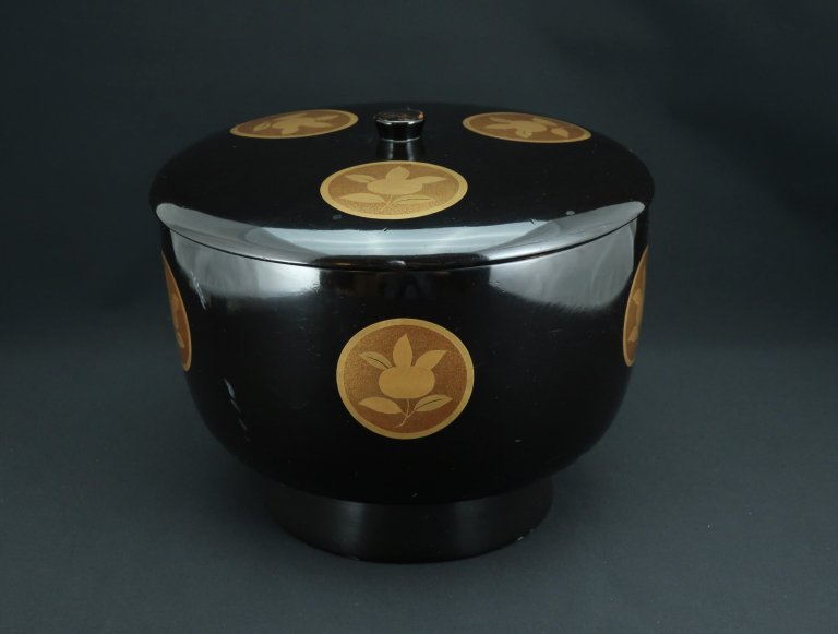 ̼Ӵ / Black & Red-lacquered Rice Bowl with Lid