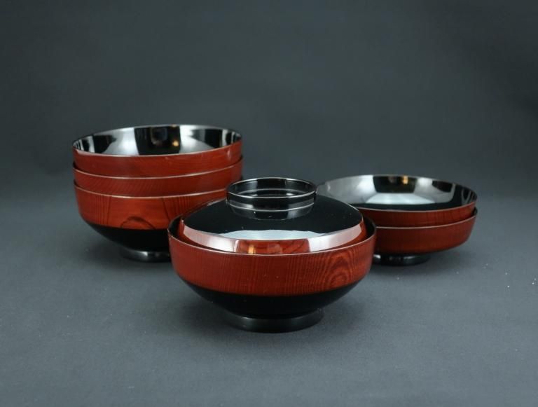 ɵʪС͵ / Wajima lacquered Soup Bowls  with Lids  set of 4