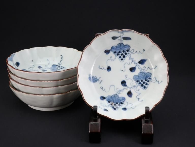 Τƺʸʤޤ / Imari Blue & White 'Namasu' Bowls  set of 5