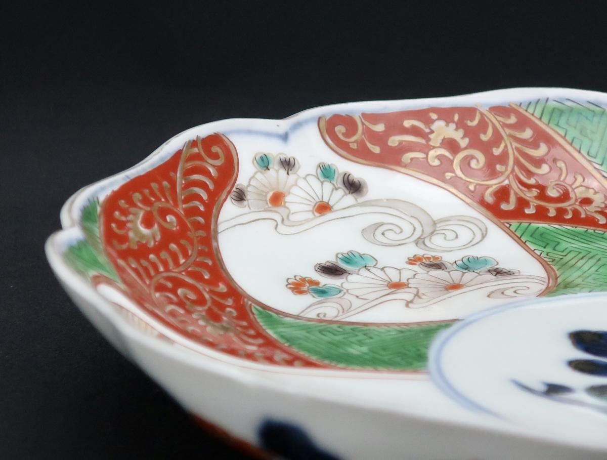 伊万里色絵菊流水文七寸皿 六枚組 / Imari Polychrome Plates