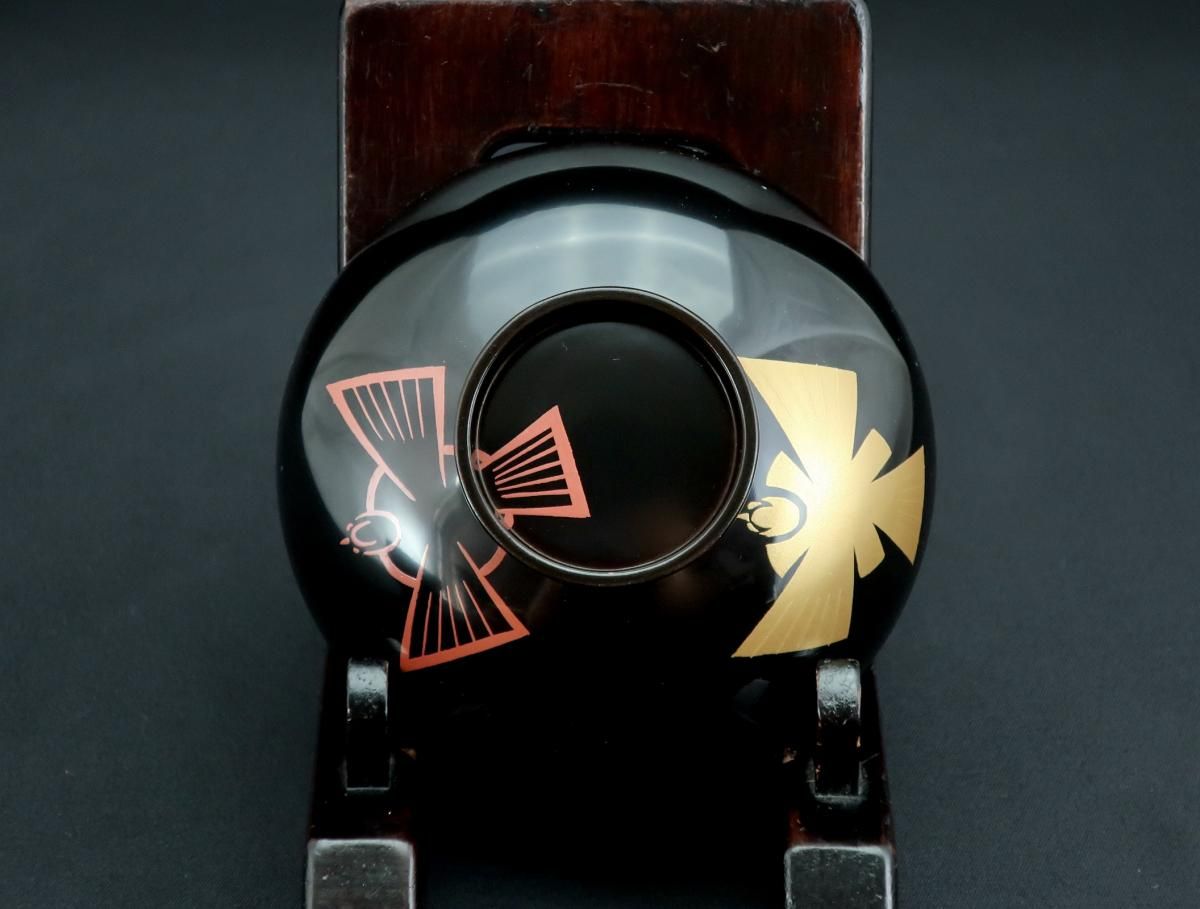 京塗 福良雀蒔絵吸物椀 五客組 / Kyoto Black-lacquered Soup 京塗 福良雀蒔絵吸物椀 五客組 / Kyoto Black-lacquered Soup