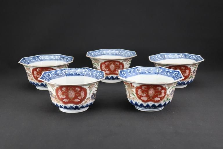 ΤʸȬѸա޵ / Daishoji Imari Octagonal 'Mukoduke'  Bowls  set of 5