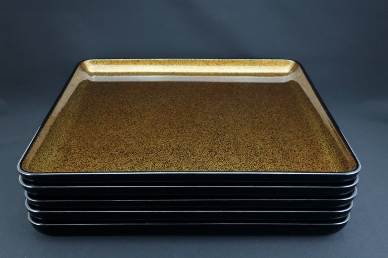 ߡ / Nashiji-lacquered Trays  set of 5