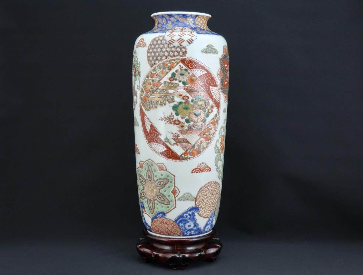 1124 中国　骨董　大明永楽年製　彩色花草文　花瓶　工芸品　時代物 1124 中国 骨董 大明永楽年製 彩色花草文 花瓶 工芸品 時代物