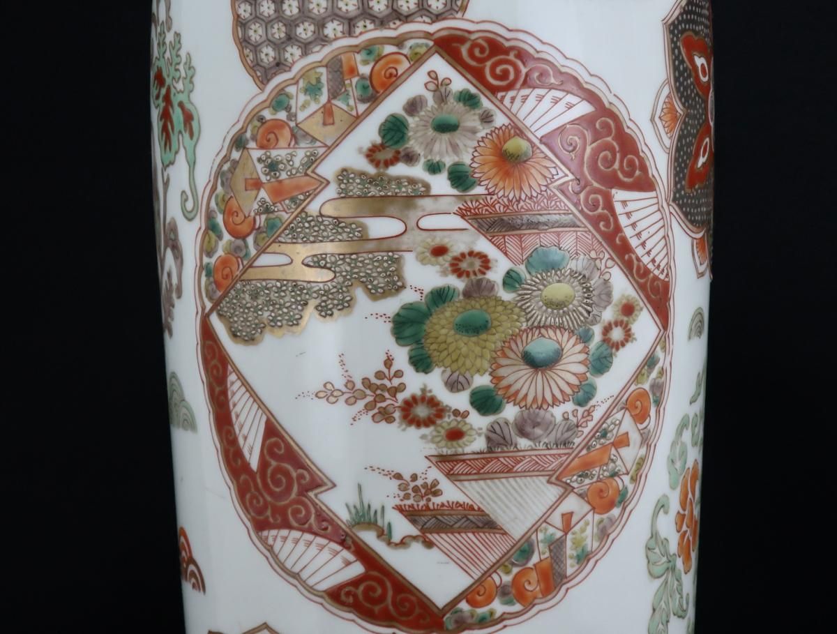 希有 明治の有田焼　年木庵江上製　色絵12弁の菊形輪花向付　骨董古 明治の有田焼 年木庵江上製 色絵菊形輪花向付 | 別府の骨董屋