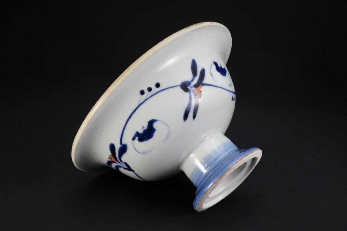 伊万里色絵草花唐草文盃洗 / Imar Polychrome 'Haisen' Sake cup
