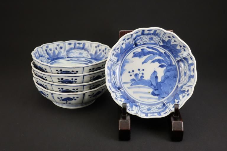 Τּʸʤޤ / Imari Blue & White 'Namasu' Bowls  set of 5