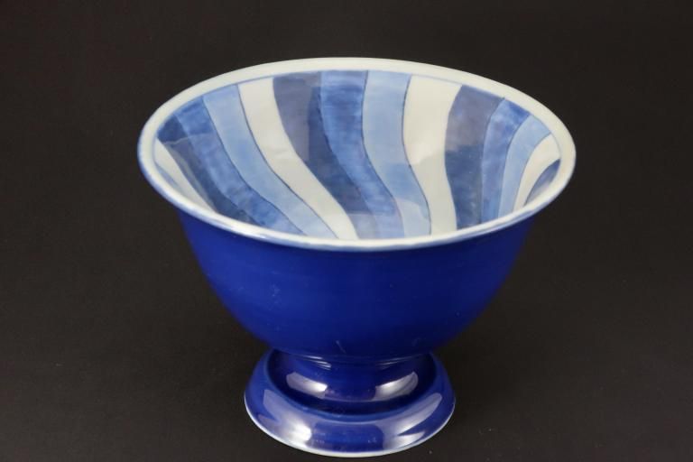 ΤǱʸ / Imari Lapis-Lazuli Glazed 'Haisen' Sake cup Washing Bowl