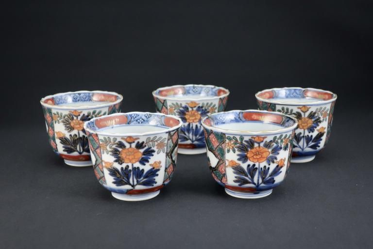 Τðɩʸա޵ / Imari Polychrome 'Mukoduke' Cups  set of 5