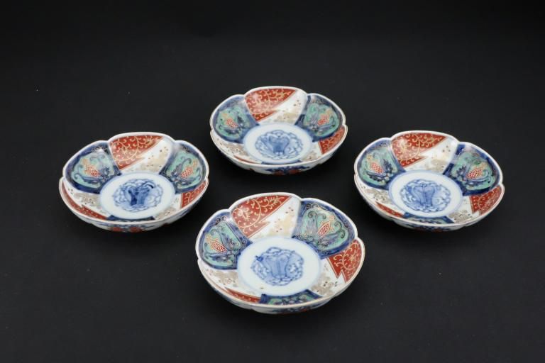 Τַ߲ʸ / Imari Polychrome Plum-flower-shaped Plates  set of 4
