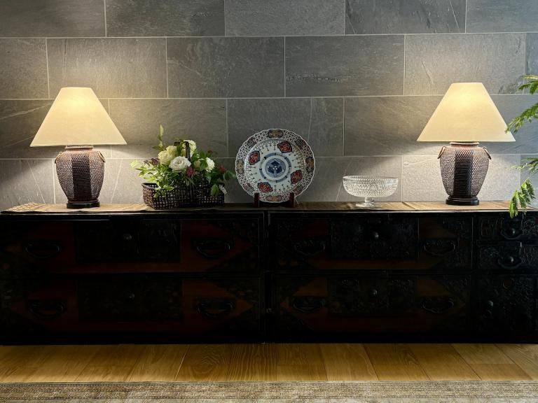 ݲƥơ֥ס / Bamboo Flower Basket Table Lamp  1 pair