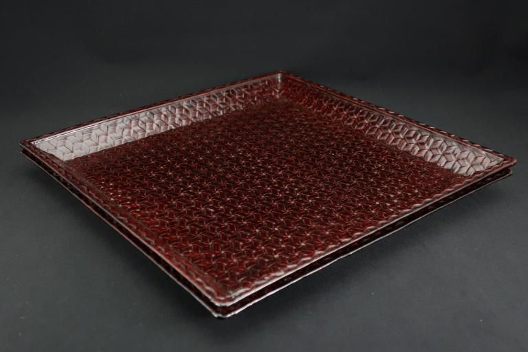 ۼ / 'Rantai'-lacquered Woven Bamboo Trays  set of 2