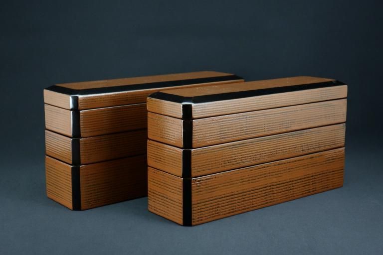 ĹѻȢ / Lacquered Rectangular Bento(Lunch) Boxes  set of 2