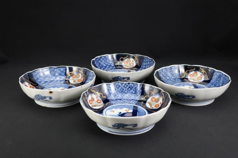 ΤƲʸʤޤ / Imari Polychrome 'Namasu' Bowls  set of 4