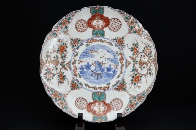 ΤҴʸܻ / Imari Large Polychrome Plate with the picture of Lions