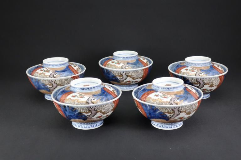 Τʸҡ޵ / Imari Polychrome Bowls with Lids  set of  5