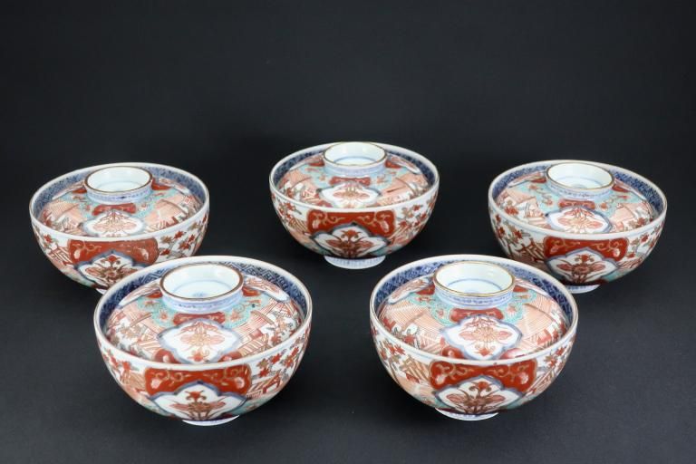 Τʸҡ޵ / Imari Polychrome Bowls with Lids  set of 5