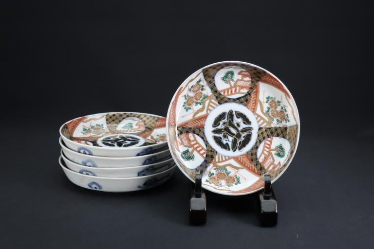 ΤƲʸ / Imari Polychrome Plates with the picture of Chrysanthemum Flowers  set of 5