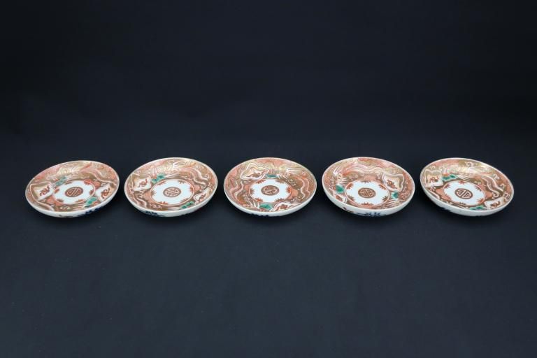 Τֳɻý˱ʸƦ / Imari Small Polychrome Plates with the picture of Pheonixes  set of 5