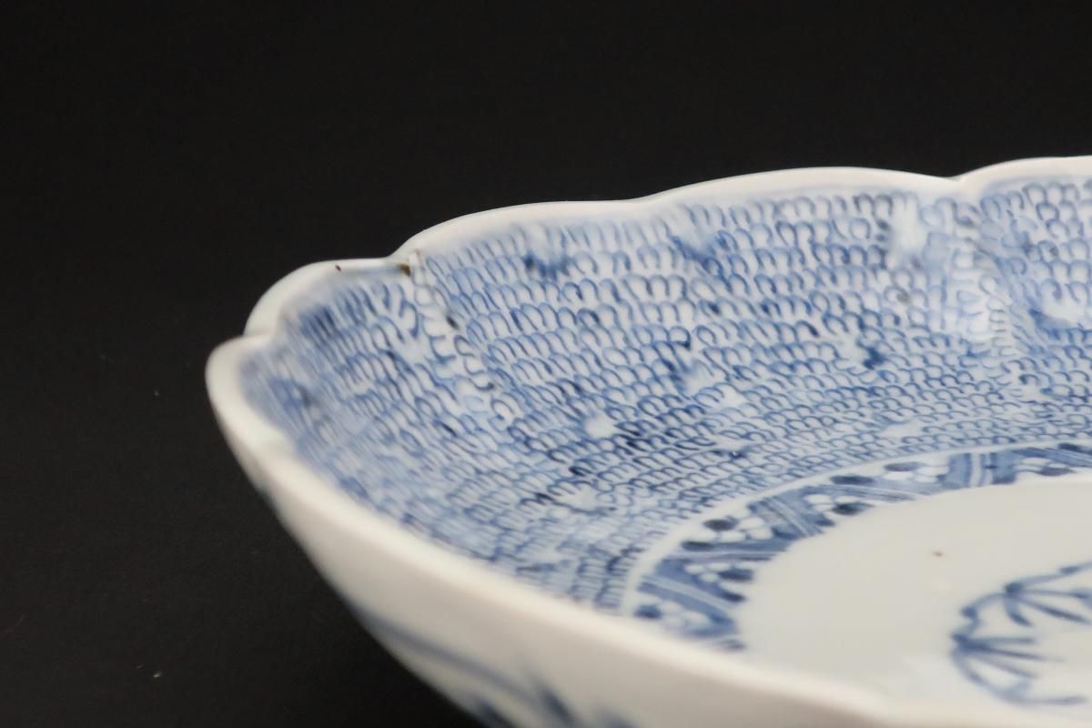 伊万里染付微塵唐草文八寸皿 五枚組 / Imari Blue & White