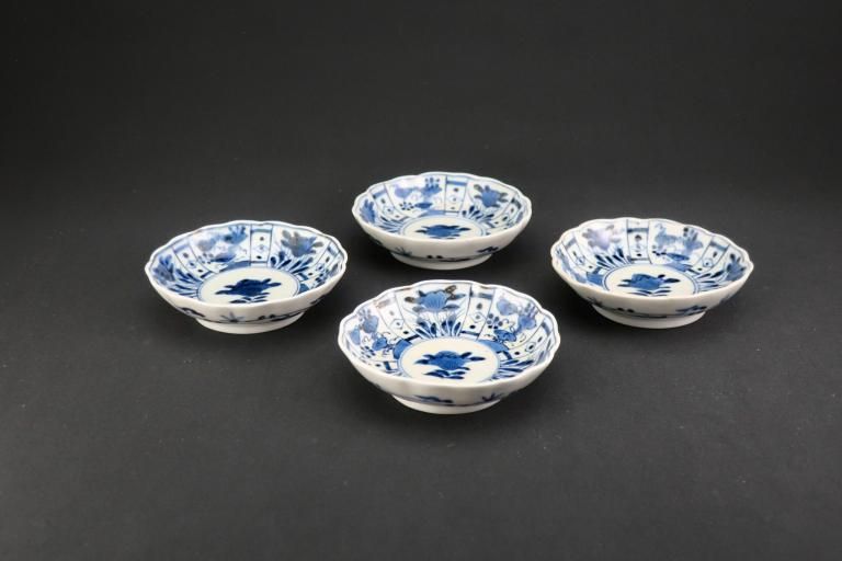 Τּ꾮 / Imari Small Blue & White Plate  set of 4