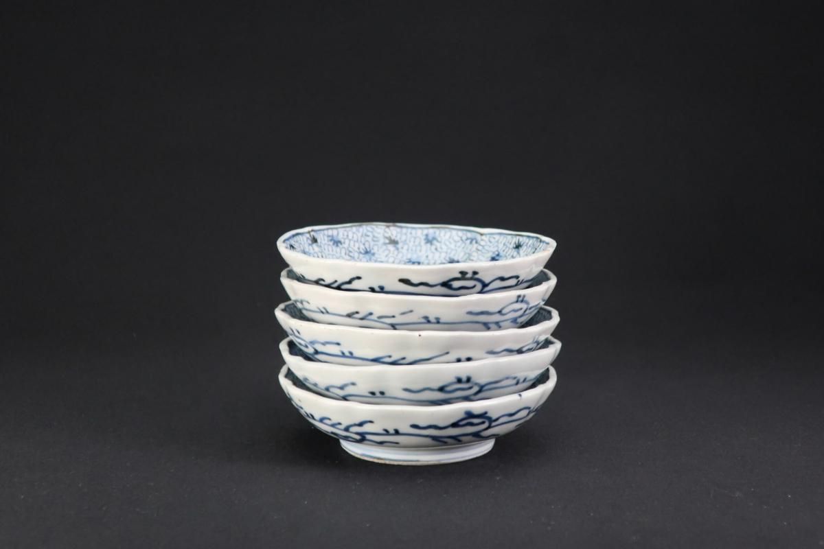 ・古伊万里　染付　人物画　小皿山19枚直径11.5 東K5-0805①タサコサ 古伊万里 染付 人物画 小皿山19枚直径11.5 東K5-0805①タサコサ