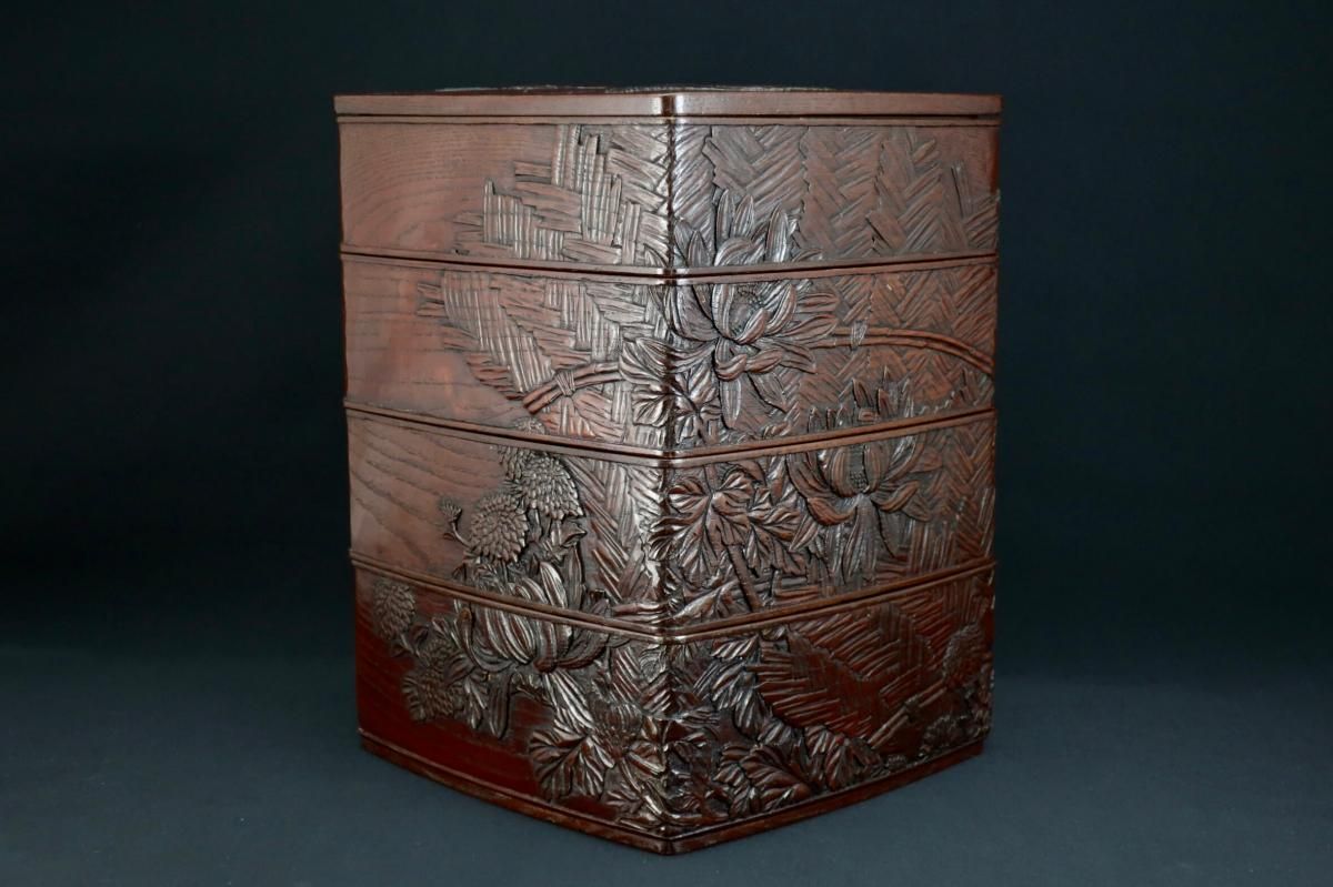 ♠︎匠の技・彩・菊川蒼♠︎薩摩彫切子向付♠︎菊♠︎木箱付♠︎特大切子ボウル♠︎ ♠︎匠の技・彩・菊川蒼♠︎薩摩彫切子向付♠︎菊♠︎