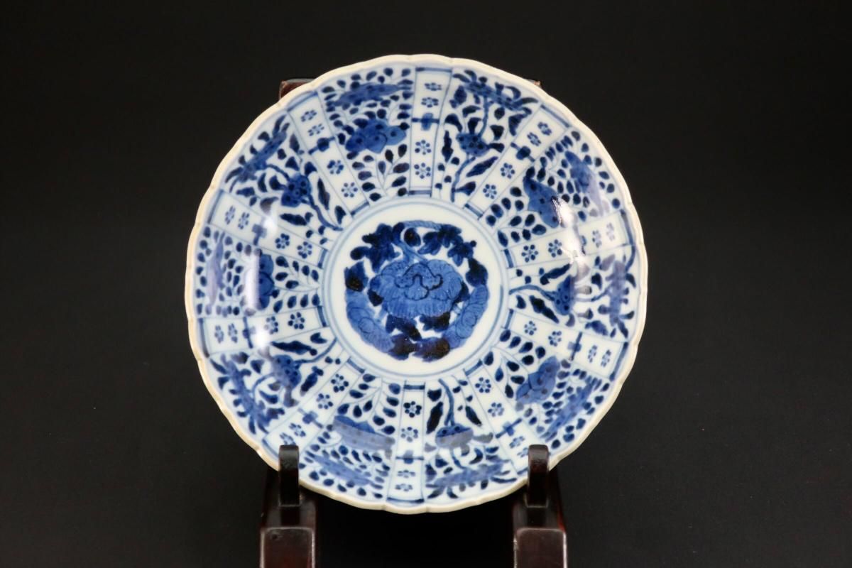 伊万里 芙蓉手 草花文 染付 なます皿 5枚 B31390 伊万里 芙蓉手