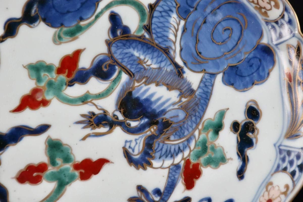 伊万里色絵龍文七寸皿 二枚組 / Imari Blue & White Plates with