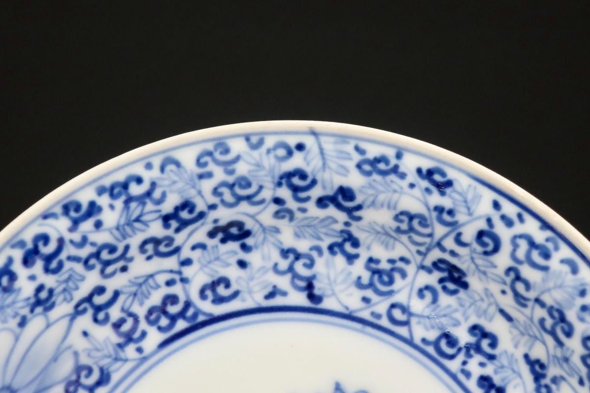 伊万里染付菊花唐草文六寸皿 六枚組 / Imari Blue & White
