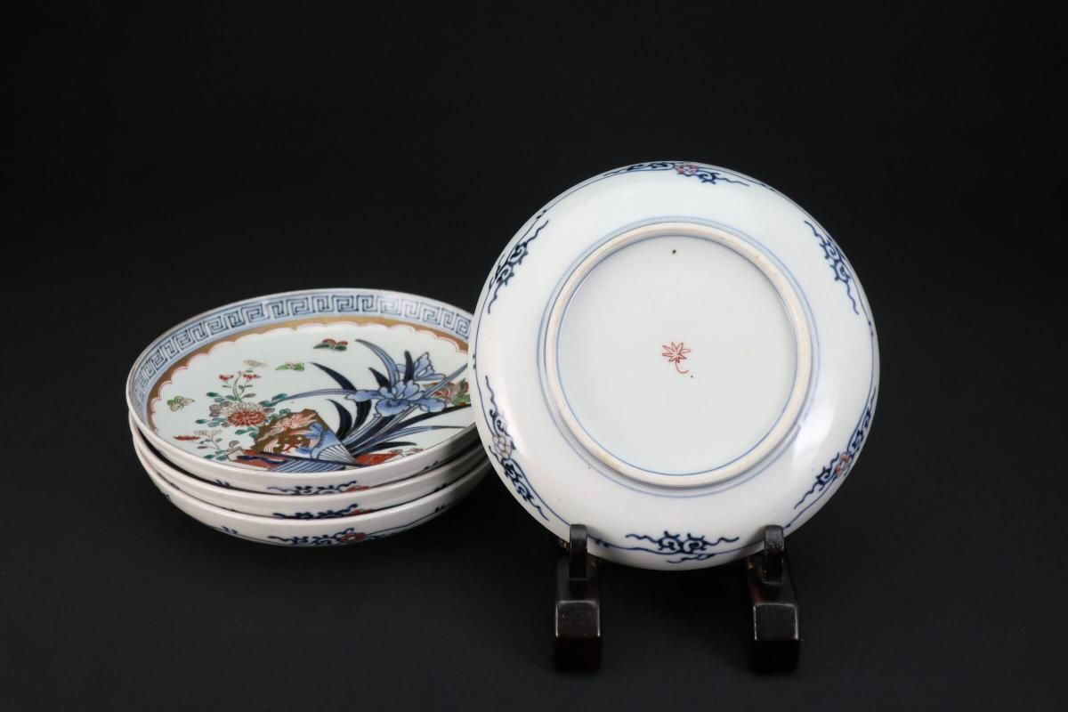 伊万里 赤色絵『オランダ文』台付皿 向付 五客セット 伊万里 赤色絵『オランダ文』台付皿 向付 五客セット Yahoo